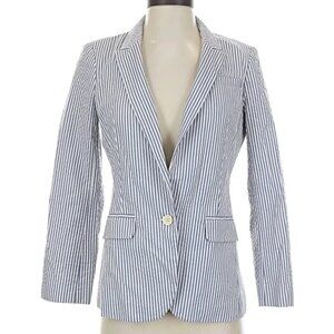 Banana Republic Striped Print Blazer-Blue/White